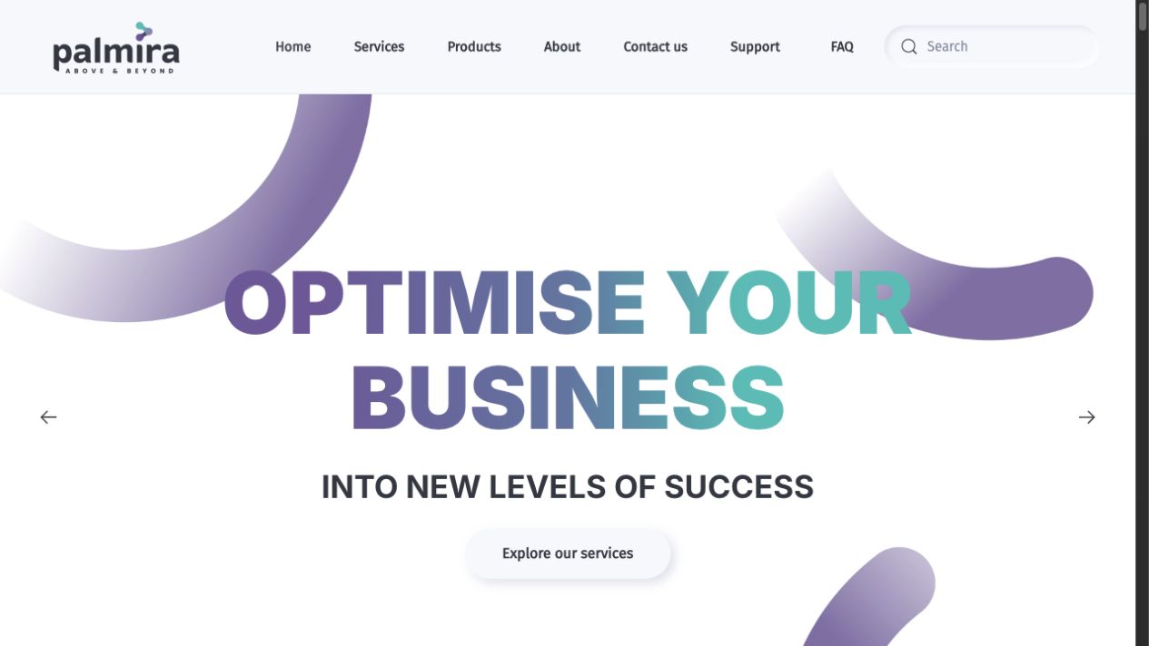 Palmira ITC website and business transformation services